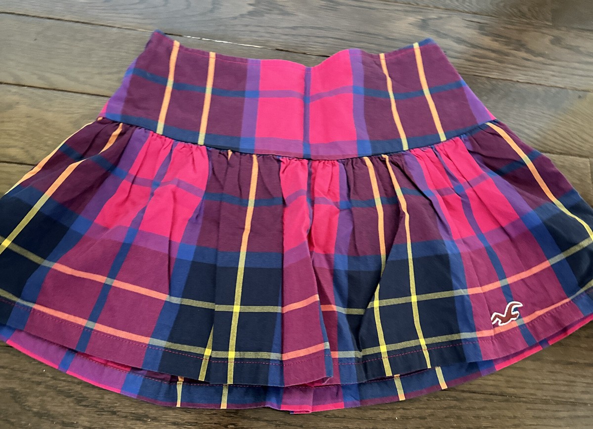 Hollister Plaid Mini Skirt Women's Mid-Rise Pleated Mini Skort