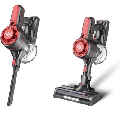 Zoker A10 Vacuum 80000 RPM Brushless Motor Cordless Vacuum Cleaner - Red/Gray