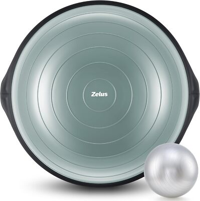 25in. Balance Ball | 1500lb Inflatable Half Exercise Ball Wobble Board Balance