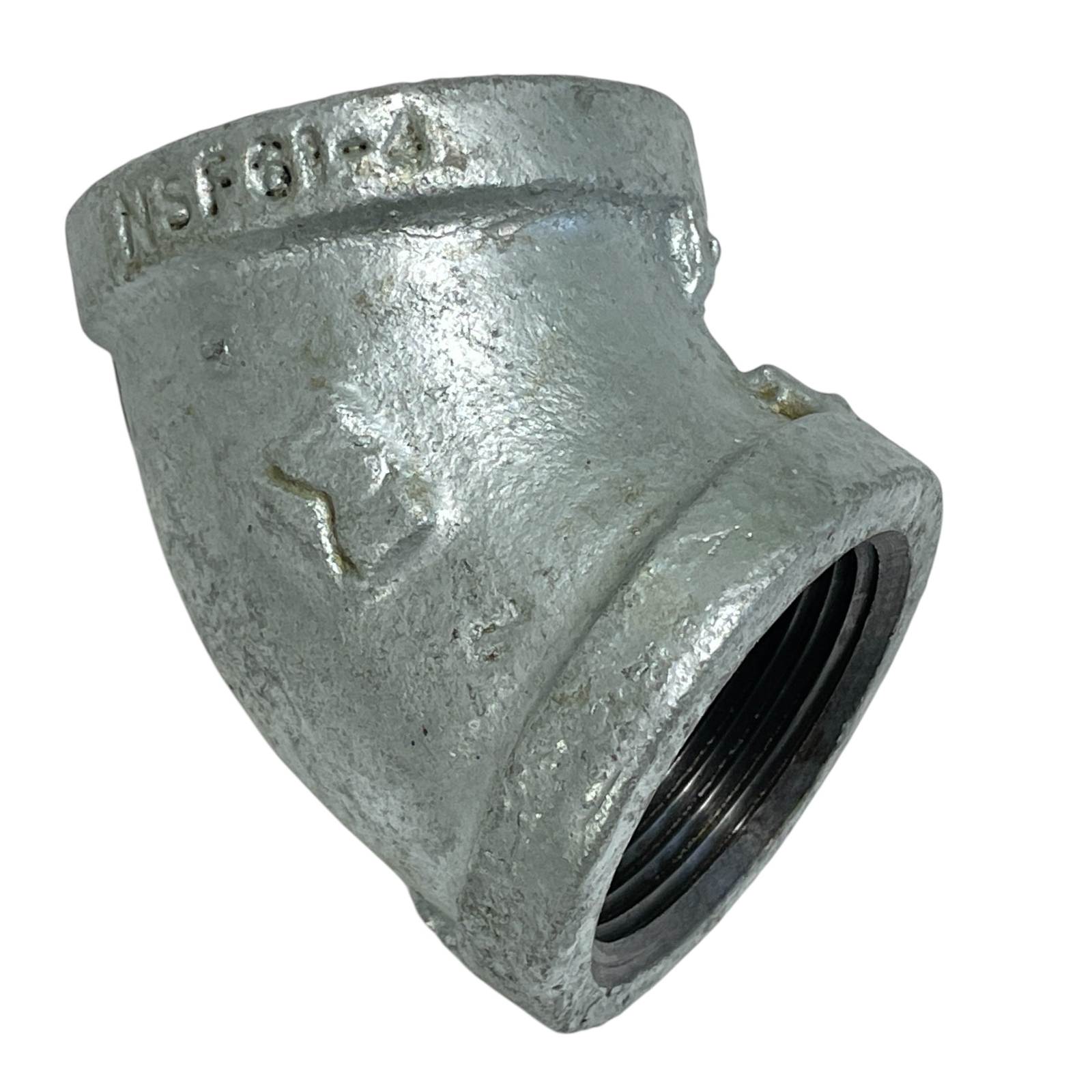 1 - 1/4" Galvanized 45 Degree Malleable Pipe Elbow Fitting