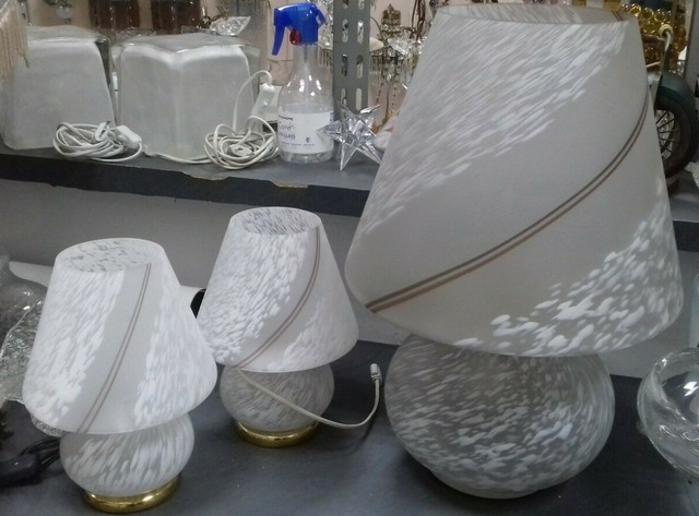 Tittrico Lampade a fungo Murano anni 70 vintage triptych mushroom lamps lampes Tittrico Lampade a fungo Murano anni 70 vintage triptych mushroom lamps lampes