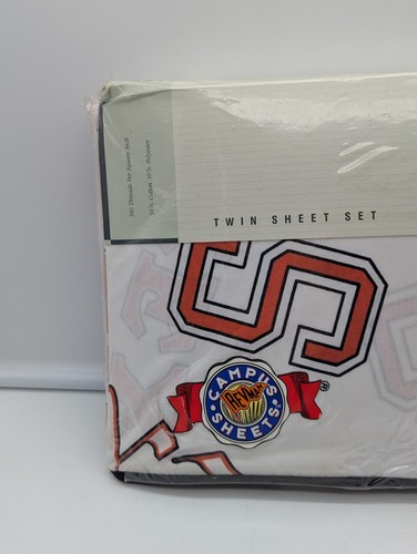 1989 Revman Twin Campus Sheets Set Texas Longhorns 180 Threads USA New Sealed - Picture 2 of 20