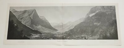 MITTET Panorama over Norangsdal, Norway Photo Litho Print c.1914