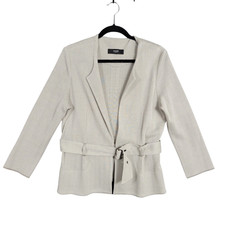 MISOOK Gray Herringbone Belted Cardigan Blazer Office Career SIZE SMALL