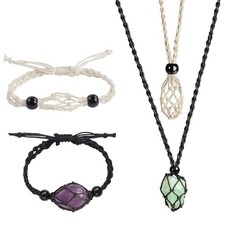 LERSUSI 4 PCS Crystal Cage Necklace Holder 1.57 inches, Style 10