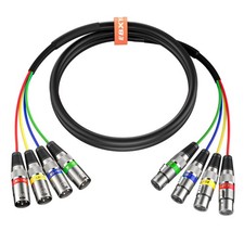 XLR Microphone Snake Cable Set Four Channel Audio Cable 3 Foot