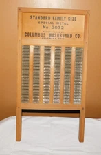 Vintage Standard Family Size Special Metal Columbus Wash Board 2072 Maid-Rite