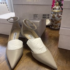 Jimmy Choo Leona Mid Heel Taupe Grey