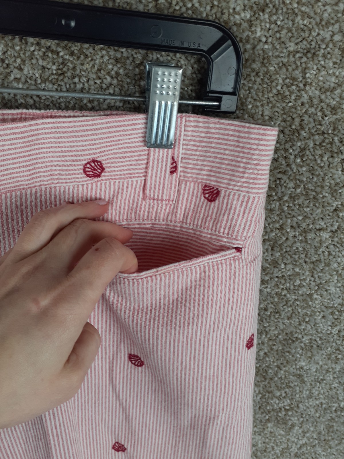 Basic Editions Seersucker Shell Embroidered Crop … - image 2