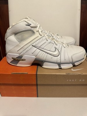 Nike Air B-Ball Dual-D White Metallic Silver High Top 311139-111