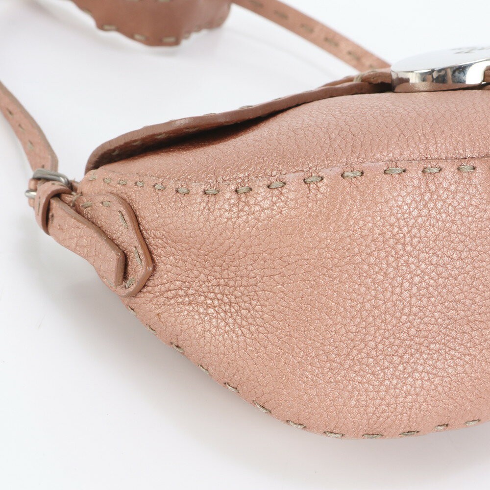 FENDI One Shoulder Bag Purse Selleria Leather Pink Authentic thumbnail 6