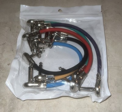 6 Guitar Effect Pedal Board Instrument Colored Patch Cord Cables 6  Right Angle