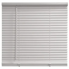1" Cordless Vinyl Light Filtering Mini Blinds, White, 32" W x 64" L