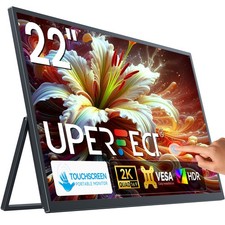 UPERFECT Touch Screen 22 Zoll 2K Tragbarer Monitore 2560*1440 Freistehend Screen