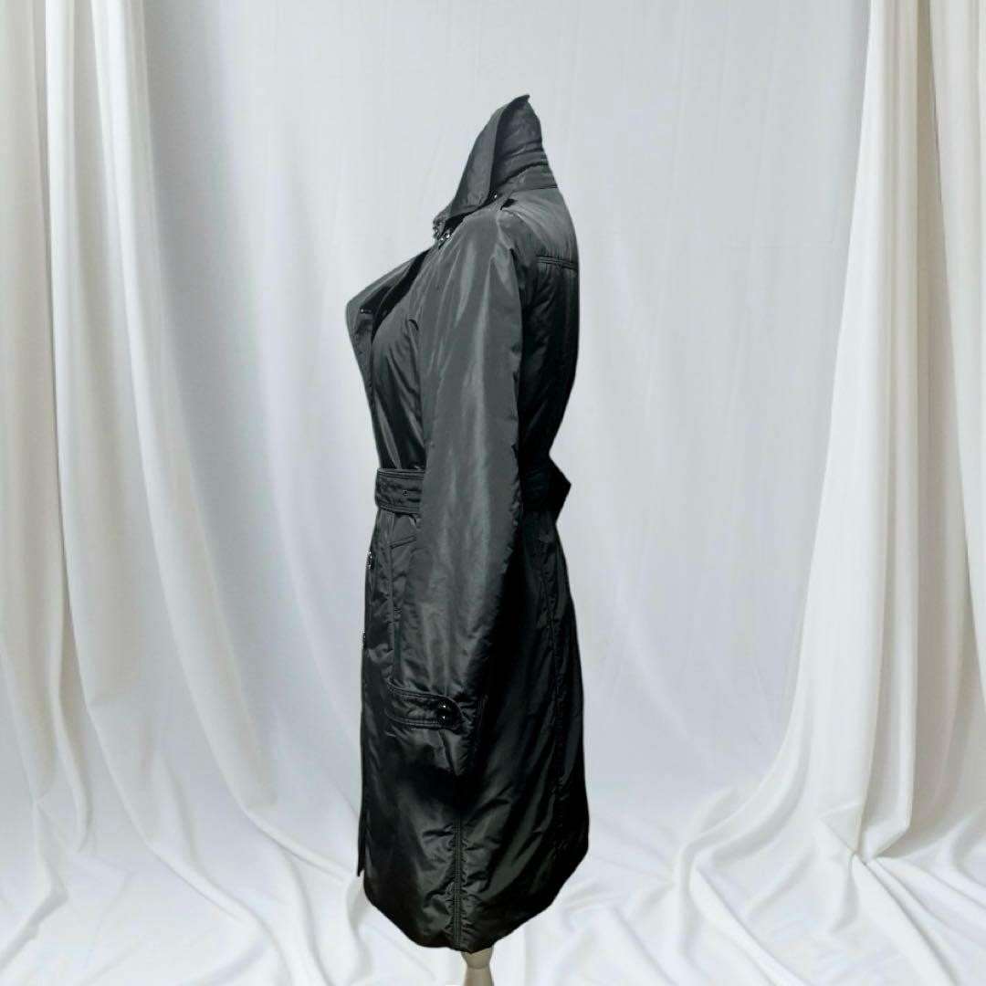 Burberry London Padded Trench Coat Black Polyester With Belt Size 40 For Women thumbnail 5
