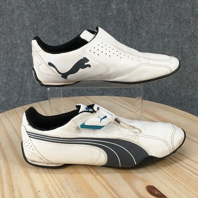 Puma Shoes Mens 9.5 White Redon Move Sneakers Leather Hook & Loop 185999-06