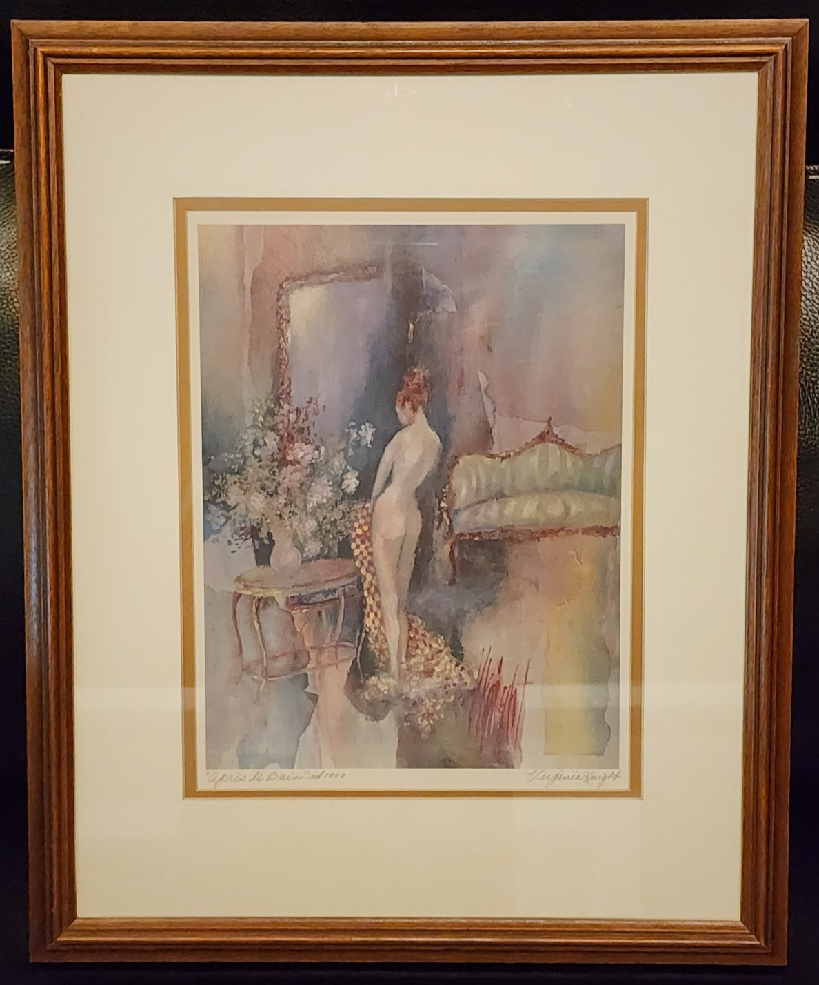 Limited Edition Virginia Knight ''Apres Le Bain'' Lithography Art Print Signed