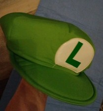 Super Mario Bros Luigi Hat Costume Cosplay Adult Size Elastic Green Cap