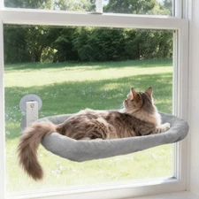 Best Extra Large Cat Window Perch 23.811.8in - Washable 2-Season Fabric Cover, 4