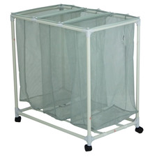 3 Bag Mesh Rolling Sorter Laundry Cart Free, Fast Ship