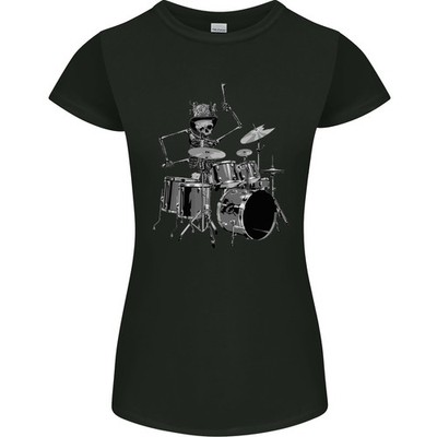Skelett Schlagzeugerin Damen Petite Cut T-Shirt