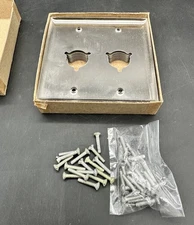 NOS Lot Of 10 Atlas Sound S502 Double Stainless Steel Wall Plates White 2 Port