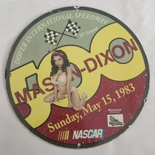 Vintage 1983 Mason-Dixon NASCAR Porcelain Sign - Iconic Racing Memorabilia