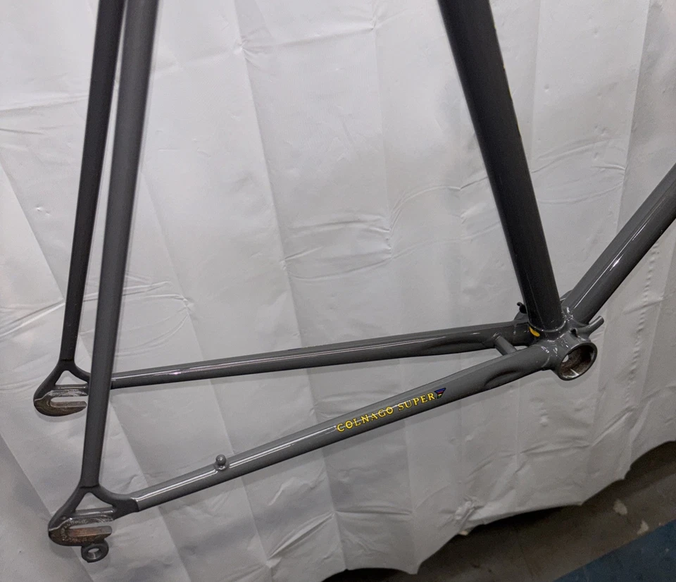 Colnago Super Frame And Fork 61 厘米 70 年代中期专业重漆 — 第 3/4 张图片