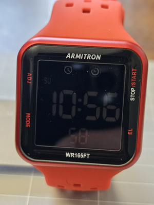 Armitron Pro Sport 40/8417 Men's Watch Water Resistant to 165 Feet -Red