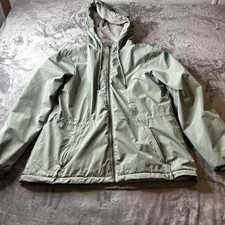 Avalanche Jacket Womens Medium Green Nylon Hooded Lightweight Active Front Zip