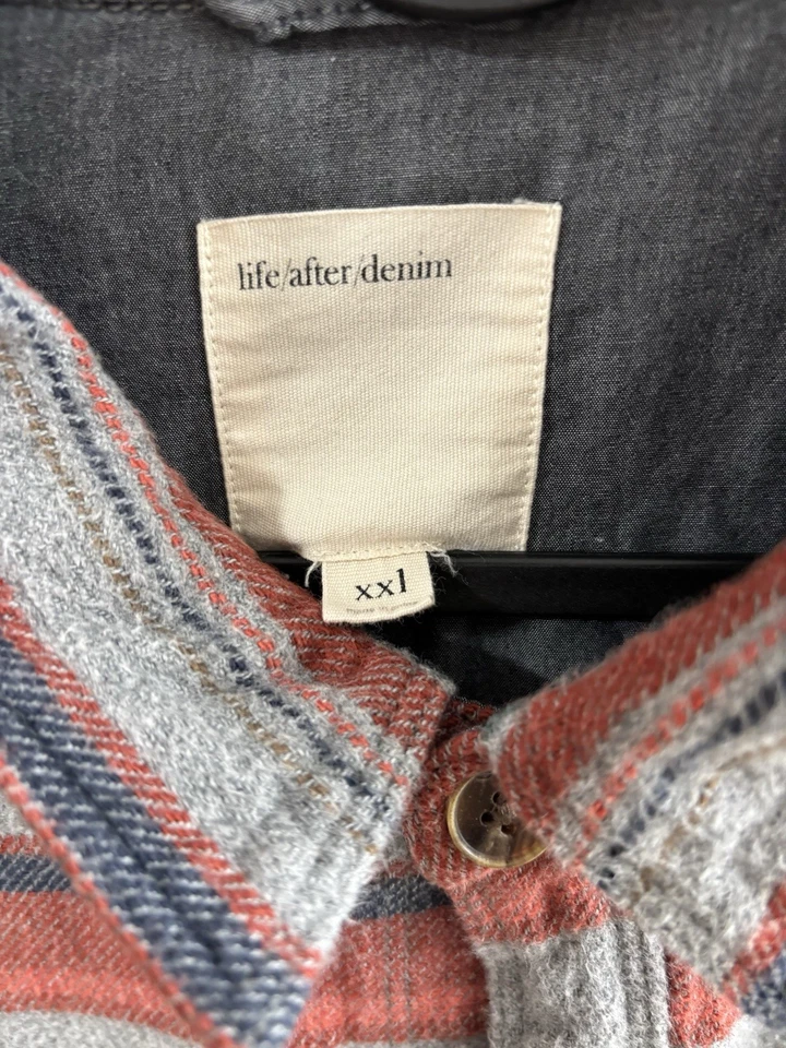Sobrecamisa Life After Denim Hombre XXL 2XL Gris Rayas Horizontales Multicolor Otoño Foto 4 de 4