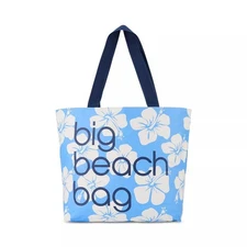 Aloha Collection x Bloomingdale's Big Beach Bag Blue Hibiscus NEW NWT