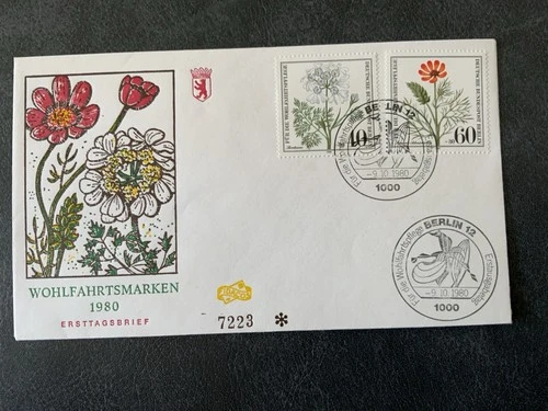 Germany Berlin 1980 #9NB171-9NB174 Wildflowers - 2 FDCs