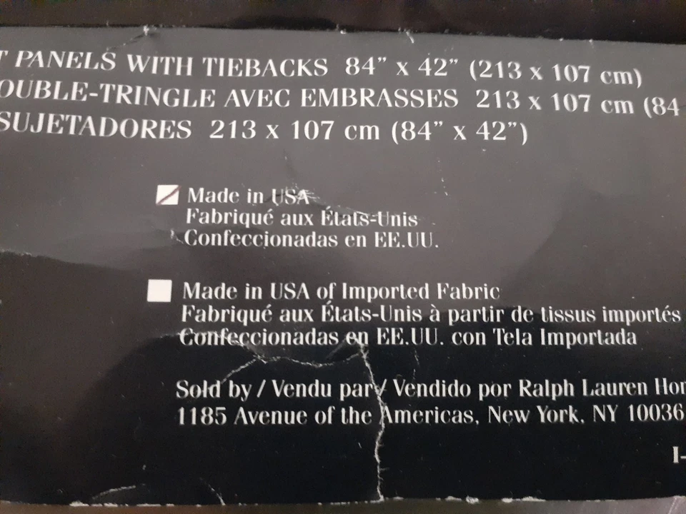 Cortinas forradas con bolsillo Ralph Lauren Hearthside Rod-algodón/lino-2 pares disponibles Foto 4 de 4