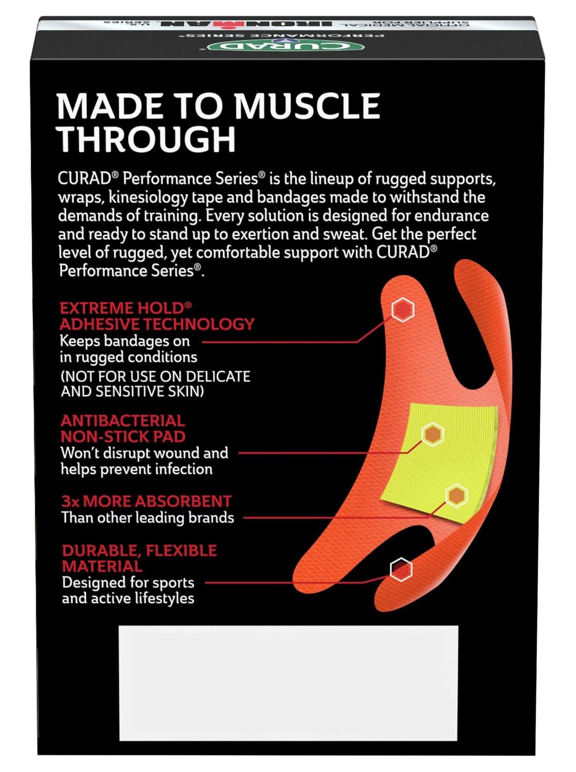 CURAD Performance Series IRONMAN Antibacterial Bandages, 20 Count (Pack of 1) 