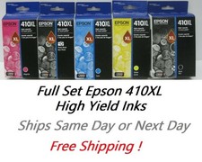 Set 5 GENUINE FACTORY SEALED EPSON 410XL Hi Yld INK CARTRIDGES 2024-2027