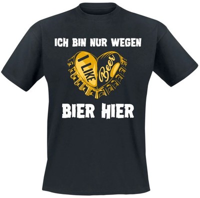 Alkohol & Party T-Shirt Herren Nur wegen Bier schwarz