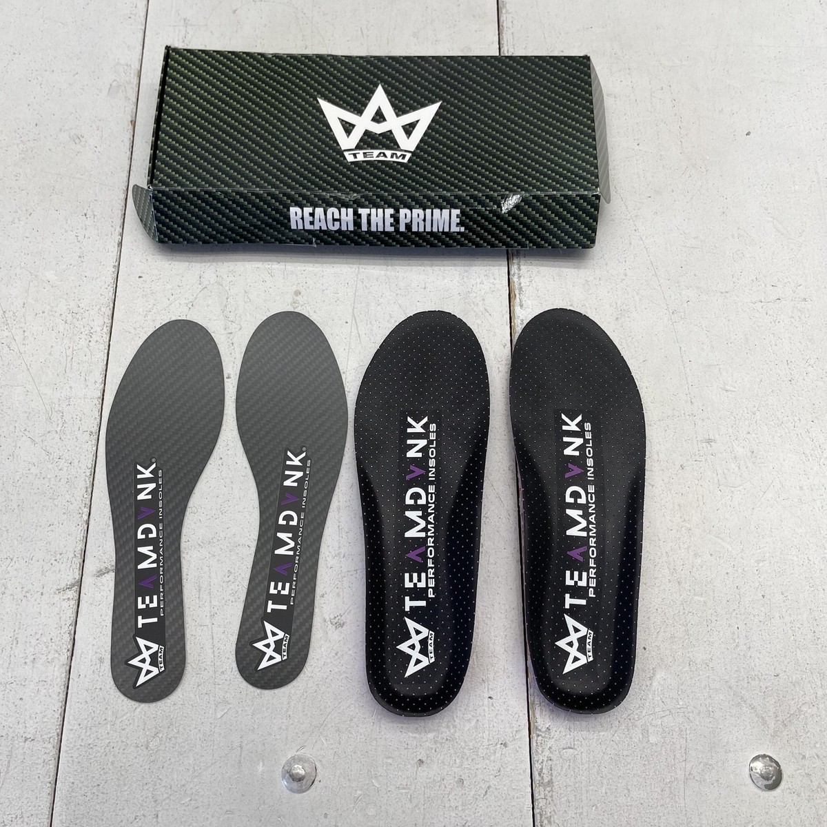 TEAMDVNK Carbon Fiber Insoles Mens 8.5- 9 Black Running