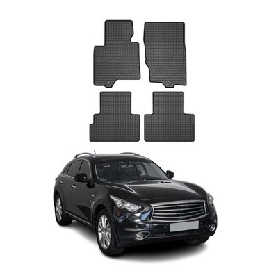 OMAC Floor Mats Liner for Infiniti QX70 2014-2017 Black Rubber All-Weather 4 Pcs