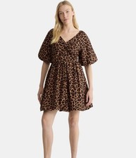 Mini Puff Sleeve Mini Dress Black L L NWT   