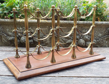 VINTAGE ITALIAN HARD WOOD  AND BRASS 9 BOTTLE WINE RACK STAND HOME BAR #1