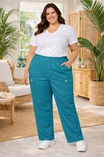 Wink Women  s Scrub Pants Size 3XL Teal Pre-Owned