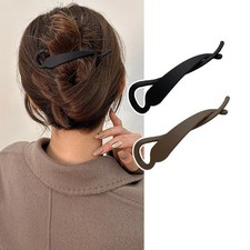 2PCS Matte Banana Hair Clips Black Brown Strong Hold Hair Clamps Women