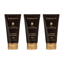 x3 L'anza - Keratin Healing Oil, Lustrous Shampoo, Travel Size, 1.7 Fl Oz/50 mL