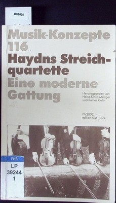 Haydns Streichquartette. Eine moderne Gattung. Seedorf, Thomas: