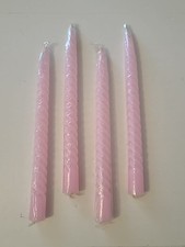 New Pink Spiral Taper Candles 10" Sealed Set Of 4