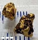 2 genuine, natural, Australian gold nuggets 0.72 gram gross