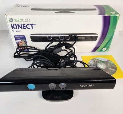 Microsoft XBox 360 Kinect Sensor Bar Model 1414 Original Box w AC Adapter Game