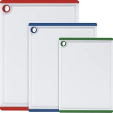 Kikcoin Plastic Cutting Boards for Kitchen, Large, Medium, Small, Multicolor 