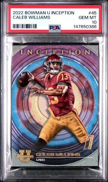2022-23 Bowman Inception University - Caleb Williams #45 (RC) PSA 10 USC / Bears